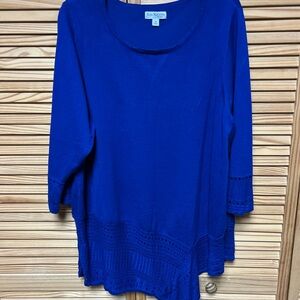 Kim Rogers women size 2X sweater top blue